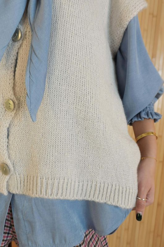 Etta Slouch Knit Layering Tank Pearl